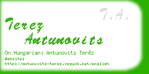 terez antunovits business card