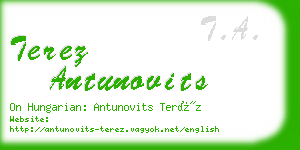 terez antunovits business card